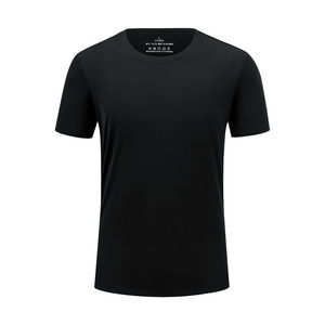 Camiseta de Verano con Cuello Redondo, Manga Corta de Nailon, Color Sólido, Ropa Informal, Verde Militar - Product Image 4