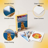 Jeu de cartes personnalisé écologique et durable en papier, thème chat rose, pour la famille, avec logo personnalisé, jeu de poker, coins arrondis