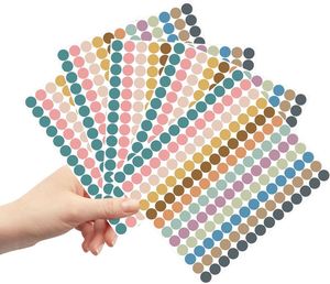 Pegatinas Redondas Pequeñas de 19 mm con Puntos de Colores, 168 Unidades, Estilo Clásico, Acabado Mate, Adhesivas, para Oficina y Material Escolar - Product Image 1