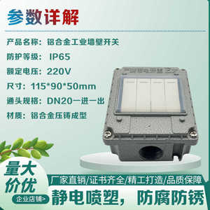 สวิตช์ติดผนัง 220V 10A โลหะ แบบช่องเดียว สองขั้ว สำหรับโรงงานอุตสาหกรรม แบบติดตั้งบนพื้นผิวและแบบฝัง รุ่น 86 - Product Image 2