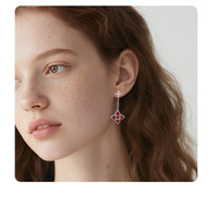 Boucles d'oreilles pendantes en argent sterling 925 plaqué or 18 carats, motif trèfle à quatre feuilles porte-bonheur, classiques et luxueuses, pour femmes, mariage, fête, anniversaire