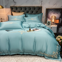 Ensembles de literie de style européen de luxe 4 pièces collections housse de couette brossée tissu 100% drap de lit en polyester