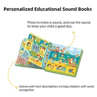 Livre personnalisé pour enfants, apprentissage précoce des langues, reconnaissance des animaux, bouton audio, couverture rigide, papier fantaisie, impression offset