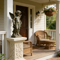Socle en résine sculpté en forme de vigne - Finition effet pierre, base ornée de détails de feuilles pour sculptures et présentoirs de jardin aquatique de luxe