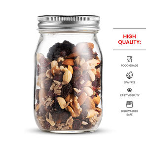 Frascos de vidrio Mason de 70mm de boca ancha, 16 oz, 32 oz, con tapas de metal, botella de vidrio de almacenamiento <span class=keywords><strong>para</strong></span> el hogar <span class=keywords><strong>para</strong></span> <span class=keywords><strong>desayuno</strong></span>, ensalada <span class=keywords><strong>para</strong></span> llevar - Product Image 5