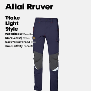 Pantalon de travail Ttake Light Style, bleu foncé, genoux renforcés, poches utilitaires - Product Image 2