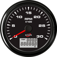 Pengukur Pulsa Digital Putih 85mm 3K RPM Gauge Tachometer Mesin untuk Alat Pengukur Otomatis