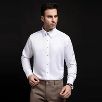 Chemise haut de gamme pour homme à col montant, couleur unie, avec boutons en cristal, nouveau style printemps-automne, taille européenne, pour le commerce extérieur transfrontalier