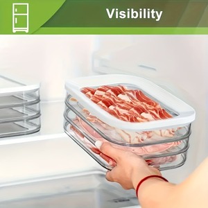 Boîte de rangement alimentaire à 3 couches avec couvercles pour charcuterie et fromages, sans BPA, organisateur de réfrigérateur, contenants transparents pour préparation de repas - Product Image 5