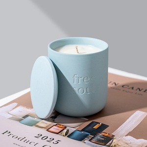 Bougie parfumée en cire de soja personnalisable AIKUN, luxe, marque privée, contrôle qualité strict, bougie aromathérapeutique en céramique pour cadeau - Product Image 3