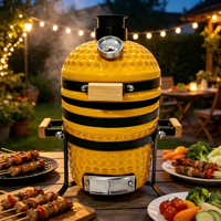 Barbecue miniature en céramique KIMSTONE 4,5 pouces, design compact pour cadeaux, présentation en salle d'exposition et promotion d'échantillonnage