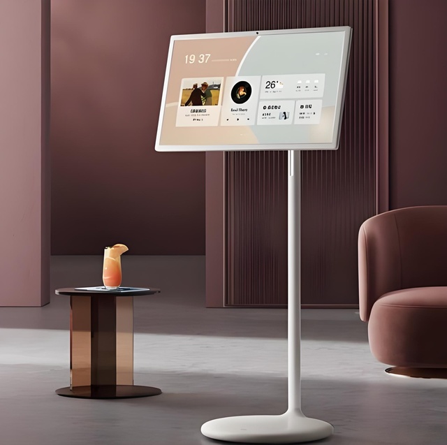 32 Inch Mobile Standing 4K Smart LCD Display | 60Hz Refresh Rate | White | Home Entertainment/Fitness/Office All-in-One