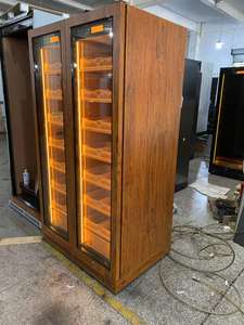 Humidor de Cigarros de Cedro Español, Acero Inoxidable, a Gas, con Control Climático, Doble Zona, Dos Puertas, 860L, Compresor Grande - Product Image 5