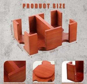 Portatarjetas giratorio de madera, bandeja de bolsa de tarjeta de doble capa de póquer de madera giratoria, estante de almacenamiento de tarjetas de póquer de juego de fiesta - Product Image 6