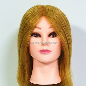 Tête de mannequin de formation en cheveux naturels, épaule, poupée, pour <span class=keywords><strong>coiffeur</strong></span>, couleur <span class=keywords><strong>Blonde</strong></span>, vente en gros, 1 pièce - Product Image 1