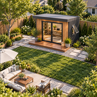 Studio de jardin moderne pour la maison, espace multifonctionnel indépendant pour le travail, les loisirs ou la détente avec une conception préfabriquée gain de place