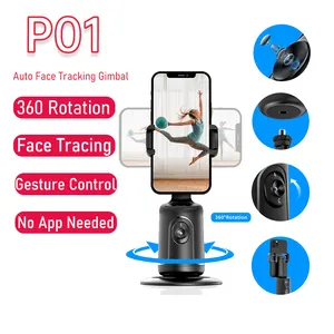 P01 2023 Automatic Face Tracking Phone 360 Rotation Gimbal Smart Auto Hands Gesture Recognition Phone Holder For TikTok