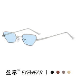 แว่นกันแดดทรงเหลี่ยม Yingtai Eyewear รุ่น Cat Eye กรอบโลหะ เลนส์สีเหลือง ป้องกันรังสียูวี 400 สำหรับทุกเพศ สไตล์สตรีท - Product Image 4