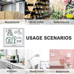 <span class=keywords><strong>BALDR</strong></span> Nouveau Hygromètre Thermomètre Sans Fil Horloge Intérieur Extérieur Numérique <span class=keywords><strong>Station</strong></span> Météo Horloge Murale Prévisions Météo - Product Image 6