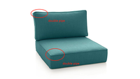 Coussin de chaise individuel personnalisé pour chaise longue d'extérieur et d'intérieur, coussin d'angle carré Pompeii, imperméable, profond, 24*24 pouces