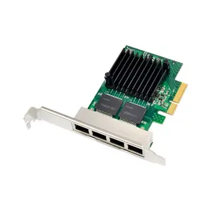 PCI-E X4 To Gigabit Ethernet RJ45 port network card 1000M PCIe 4 port RJ45 network card I350AM4 chipset