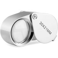 Loupe de bijoutiers 30X21mm loupe de bijoux portable loupe pliable, pour gemmes, pièces de monnaie, antiquités, timbres