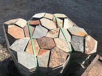 Carrelage de sol en pierre naturelle, style indien, jardin, patio, extérieur, motif hexagonal