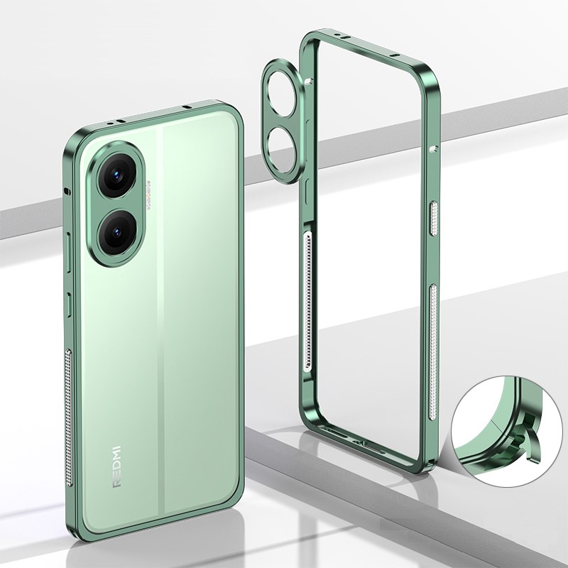 Luxury Metal Bumper Frame Shockproof Phone Case for Xiaomi Poco F7/X7 Pro  5G with Camera Protector, Custom Made Mobile Accessories