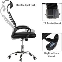 Chaise de bureau pivotante confortable pour ordinateur à domicile, avec dossier et assise, idéale pour les longues sessions de travail