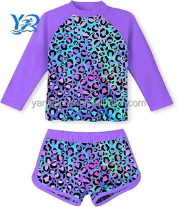 Yanyi 2025, traje de baño de verano para niñas, nueva falda bóxer de manga larga, pantalones cortos de Bikini para deportes de playa - Product Image 5