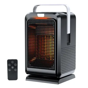 Özelleştirme kış Fan ısıtıcı 500W/1000W kişisel masaüstü gece lambası uzaktan kumanda Mini taşınabilir elektrikli Ptc seramik ısıtıcı