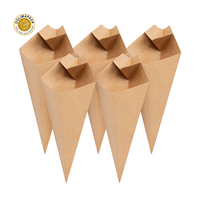 OOLIMA Nouveau design Cône en papier pour frites Emballage de frites avec tasse à sauce