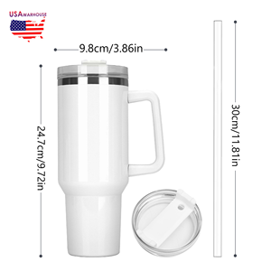 Vaso Térmico de 40oz en Acero Inoxidable H1.0 para Sublimación, con Asa, para Coche, <span class=keywords><strong>Taza</strong></span> de Viaje para Logotipo Personalizado DIY, en Stock en Almacén de EE. UU. - Product Image 4