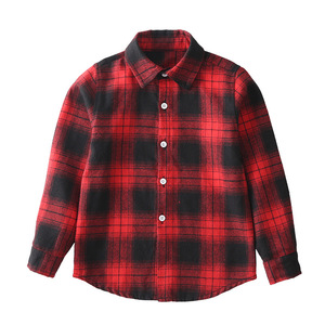 Produits les plus vendus en Amérique, vêtements pour tout-petits en coton, vente en gros de chemises à carreaux boutonnées pour bébés garçons - Product Image 2