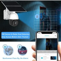 Caméra de surveillance IP extérieure Ubox 20W 10A 3MP sans fil alimentée par panneau solaire avec batterie 4G 360 PTZ et carte SIM – Caméra CCTV solaire 4G