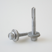 Vis autoperceuses bimétalliques en acier inoxydable 316 + SCM435, zinguées, classe 4.8/6.8, avec rondelle monobloc EPDM 3+1, tête hexagonale, filetage grossier