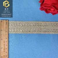 Ruban tissé métallique doré Leixusi, garniture en dentelle ajourée Chevron pour ceinture de costume ethnique, accessoires de vêtement faits main DIY, vente en gros