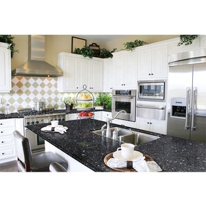 Piani di vanità della <span class=keywords><strong>cucina</strong></span> dei controsoffitti del granito della perla blu della pietra naturale domestica prefabbricata - Product Image 5