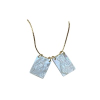 Collier pendentif en acier inoxydable avec coquille de perle blanche naturelle, Jésus, Notre-Dame, Vierge, pour femmes