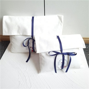 Chuanghua Custom Logo Printed Canvas Cotton Jewelry Pouch With Ribbon <b>Envelope</b> <b>Gift</b> Packaging Bag - Product Image 2