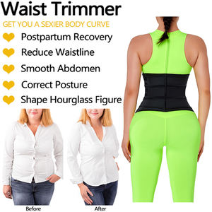 Neoprene Waist Trainer With Logo 3 Strap Zip up XS-3XL <strong>Thermal</strong> Weigh Loss 3 Compression Straps Slim Trainer Women - Product Image 3
