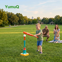 Ensemble de bâton et balle de baseball en plastique personnalisable pour enfants YumuQ Factory avec tee de baseball 2 en 1 |   Batte d'entraînement intérieure/extérieure de 22 pouces