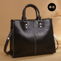 Sac fourre-tout rétro en cuir véritable avec fermeture éclair, grande capacité, sac de transport durable en cuir de vachette pour femmes 2026