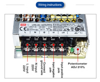 Meanwell sakelar catu daya 200W 24V 8,8a LRS-200-24 keluaran tunggal untuk Modul PLC