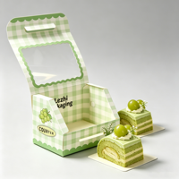 Boîte en papier kraft portable avec fenêtre pour emballage de gâteaux à emporter, idéale pour les snacks et desserts, en promotion pour les pâtisseries sur mesure
