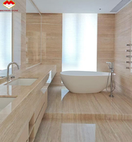 Travertin italien Roma naturel moderne, finition polie, imperméable, prix du marbre pour revêtement mural d'hôtel, panneau de lavabo de salle de bain