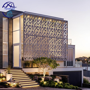 Façade perforée en aluminium, panneau de revêtement moderne personnalisé avec revêtement PVDF, mur-rideau pour centre commercial - Product Image 4
