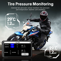 Zimtop kamera sepeda motor nirkabel 5 inci, kamera sepeda motor 5 inci apple Carplay android auto GPS navigasi dashcam layar sentuh dengan IPX7 tahan air