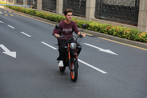 รถมอเตอร์ไซค์ไฟฟ้า US Warehouse WISH01 รุ่น Moped 1500W มอเตอร์กลาง ความเร็วสูง โช้คอัพไฮดรอลิก สำหรับผู้ใหญ่ รถมอเตอร์ไซค์วิบาก  มอเตอร์คู่ 500W (100 - Product Image 3