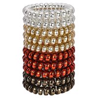 Élastiques à cheveux écologiques en spirale, sans pli, invisibles, style cordon de téléphone, mat, pour queue de cheval, chouchous en spirale, en plastique, pour enfants